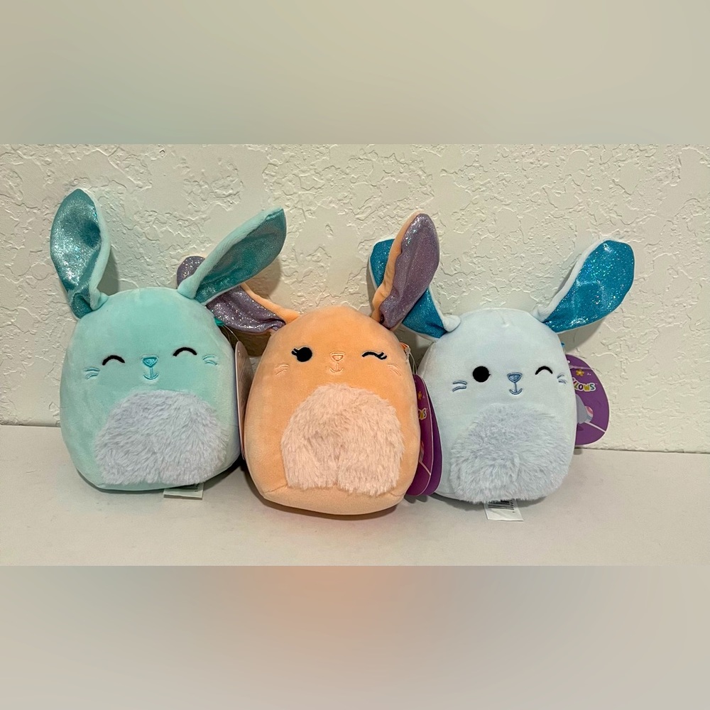 Squishmallows Kellytoy 2023 Easter Squad 5" Set of 3 Mini Plush Doll Toy